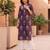 Burgundy  pure cotton printed kurti for women