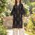 Black  pure cotton printed kurti for women