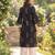 Black  pure cotton printed kurti for women