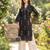 Black  pure cotton printed kurti for women