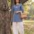 Blue  pure cotton printed kurti for women
