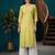 Yellow  pure cotton printed kurti for women