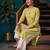 Yellow  pure cotton printed kurti for women