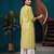 Yellow  pure cotton printed kurti for women
