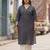 Blue  pure cotton printed kurti for women