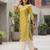 Yellow  pure cotton printed kurti for women