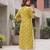 Yellow  pure cotton printed kurti for women