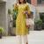 Yellow  pure cotton printed kurti for women
