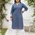 Blue  pure cotton printed kurti for women