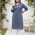 Blue  pure cotton printed kurti for women