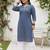 Blue  pure cotton printed kurti for women
