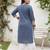 Blue  pure cotton printed kurti for women