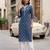 Blue  pure cotton printed kurti for women