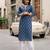 Blue  pure cotton printed kurti for women