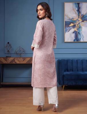 Mauve  pure cotton printed kurti for women 4