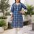 Blue  pure cotton printed kurti for women