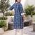 Blue  pure cotton printed kurti for women