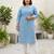 Blue  pure cotton printed kurti for women