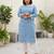 Blue  pure cotton printed kurti for women