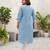 Blue  pure cotton printed kurti for women