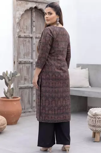 Black  pure cotton printed kurti for women