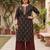 Black  pure cotton printed kurti for women
