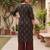 Black  pure cotton printed kurti for women