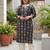 Black  pure cotton printed kurti for women