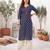 Blue  pure cotton printed kurti for women