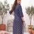 Blue  pure cotton printed kurti for women