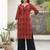 Maroon  pure cotton printed kurti for women