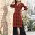 Maroon  pure cotton printed kurti for women