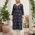 Blue  pure cotton printed kurti for women