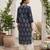Blue  pure cotton printed kurti for women