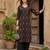 Black  pure cotton printed kurti for women