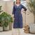 Blue  pure cotton printed kurti for women
