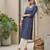 Blue  pure cotton printed kurti for women