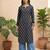 Black  pure cotton printed kurti for women