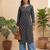 Black  pure cotton printed kurti for women