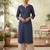 Blue  viscose rayon printed kurti for women