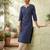 Blue  viscose rayon printed kurti for women