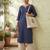 Blue  viscose rayon printed kurti for women
