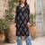 Black  pure cotton printed kurti for women