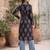 Black  pure cotton printed kurti for women