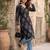 Black  pure cotton printed kurti for women