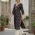 Black  pure cotton printed kurti for women