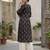 Black  pure cotton printed kurti for women