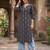Black  pure cotton printed kurti for women