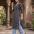 Black  pure cotton printed kurti for women