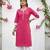 Pink  pure cotton printed kurti for women